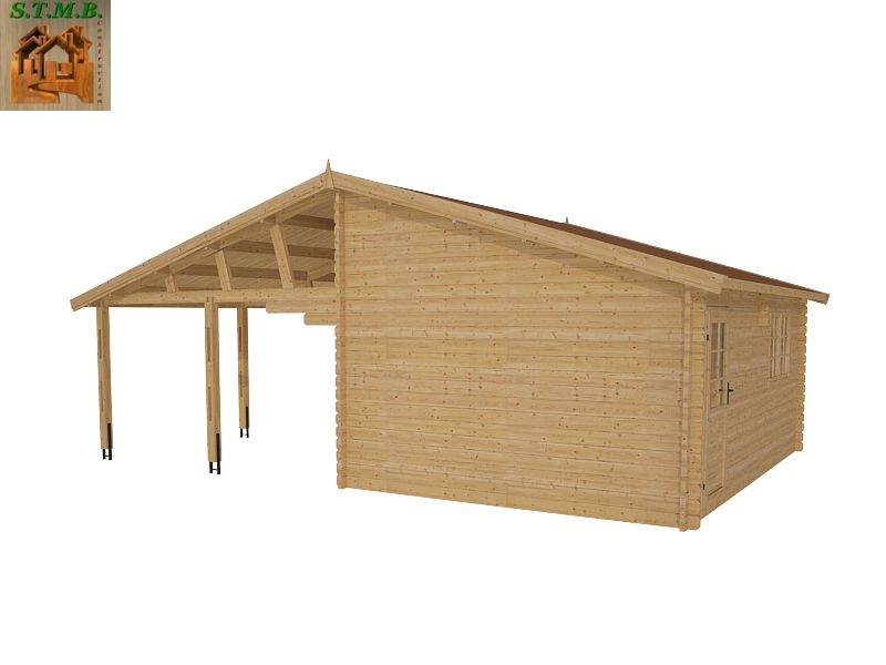 Garage En Bois En Kit : garage bois de 19.17 m? avec abri de 20.68 m?. Vendu en kit Garage En Bois En Kit : garage bois de 19.17 m? avec abri de 20.68 m?. Vendu en kit