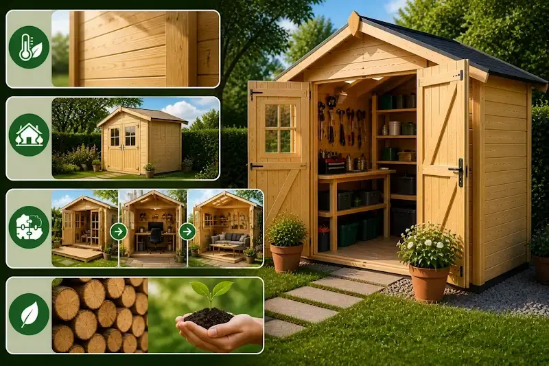 avantages du cabanon de jardin en bois isolation naturelle esthétique et durabilité écologique