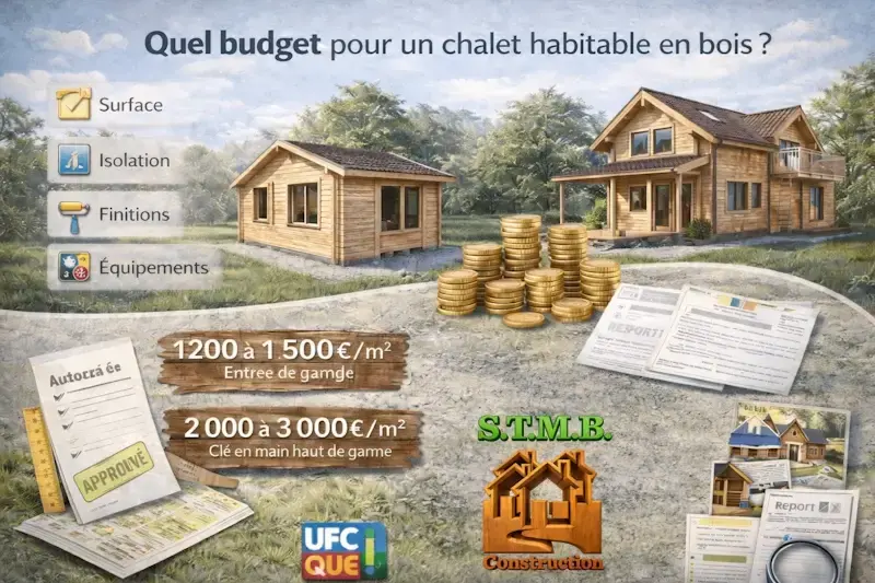 Budget d un chalet habitable en bois prix au m selon surface isolation finitions et equipements