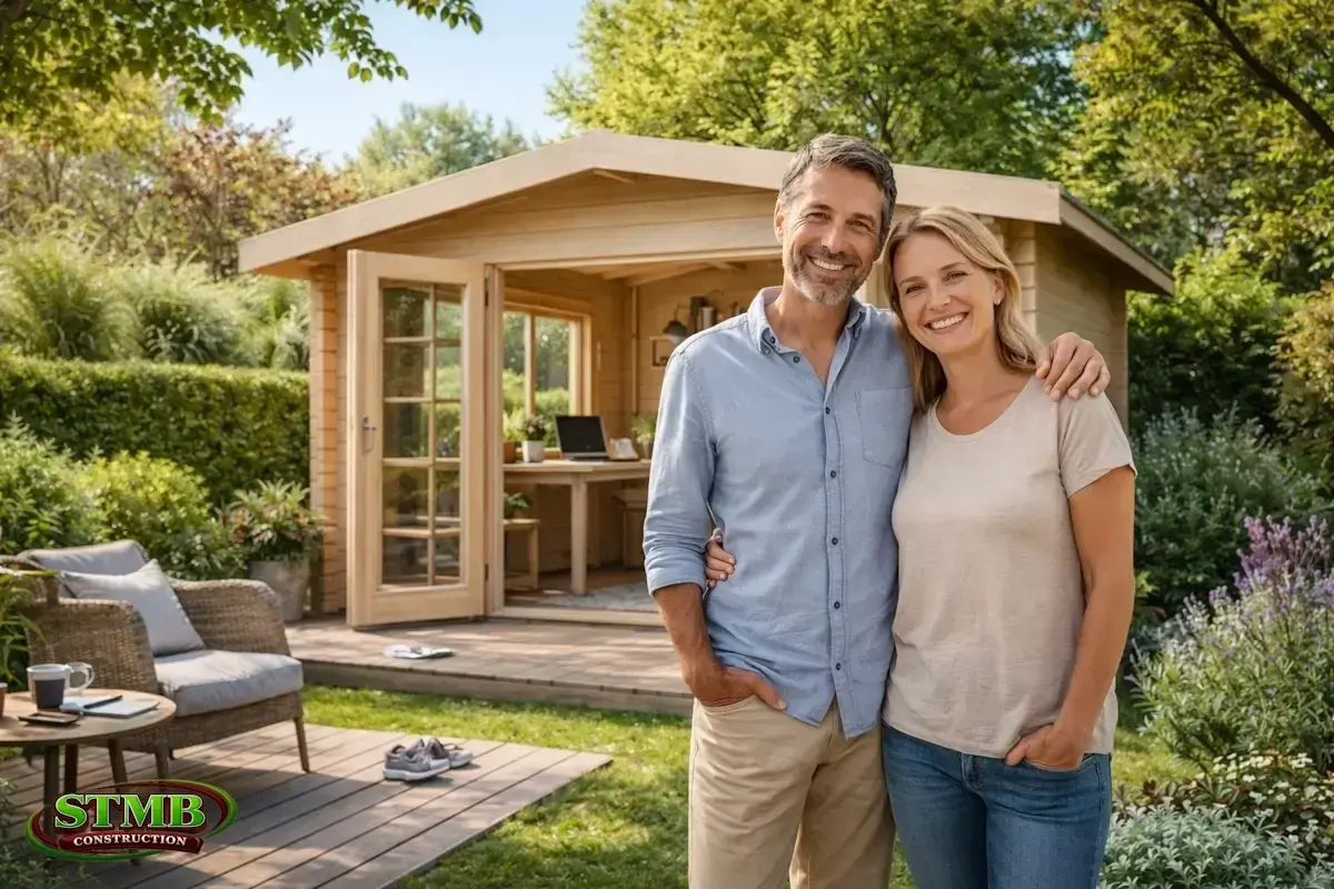 Bureau de jardin en bois amenage pour le teletravail 1