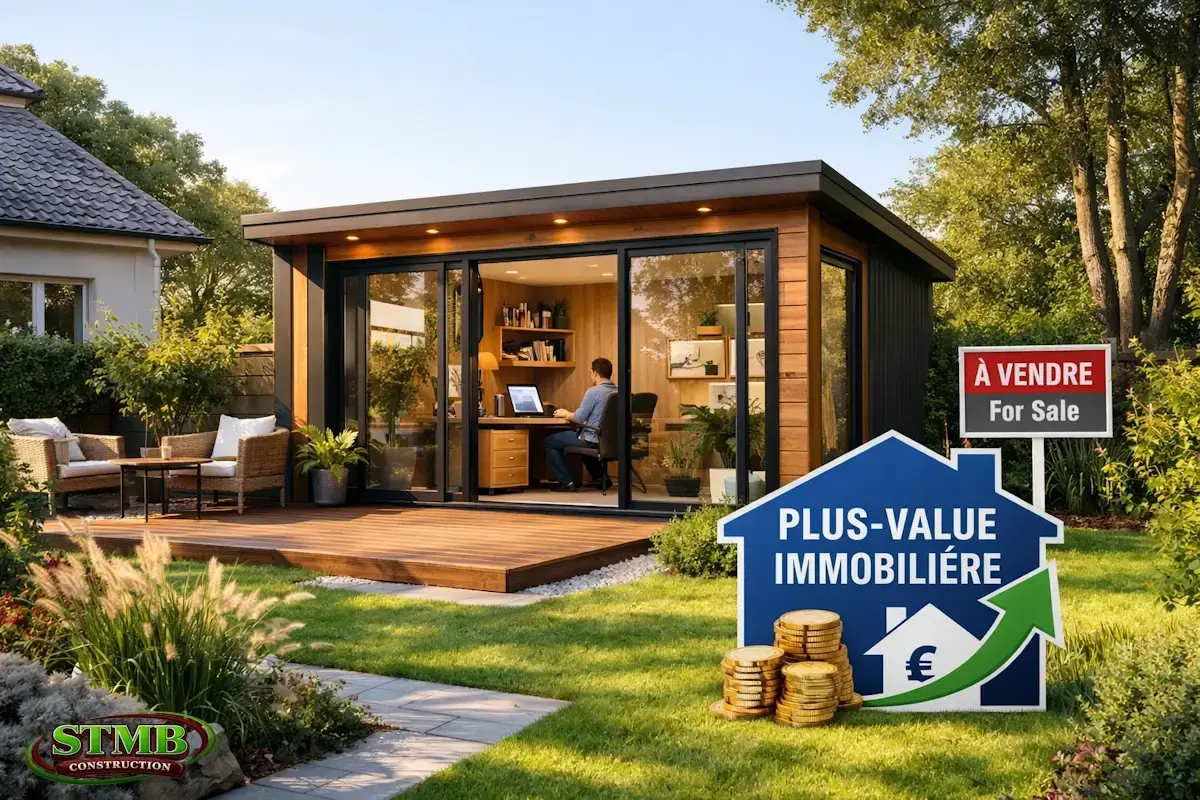 Bureau de jardin moderne valorisant la maison et la valeur immobiliere