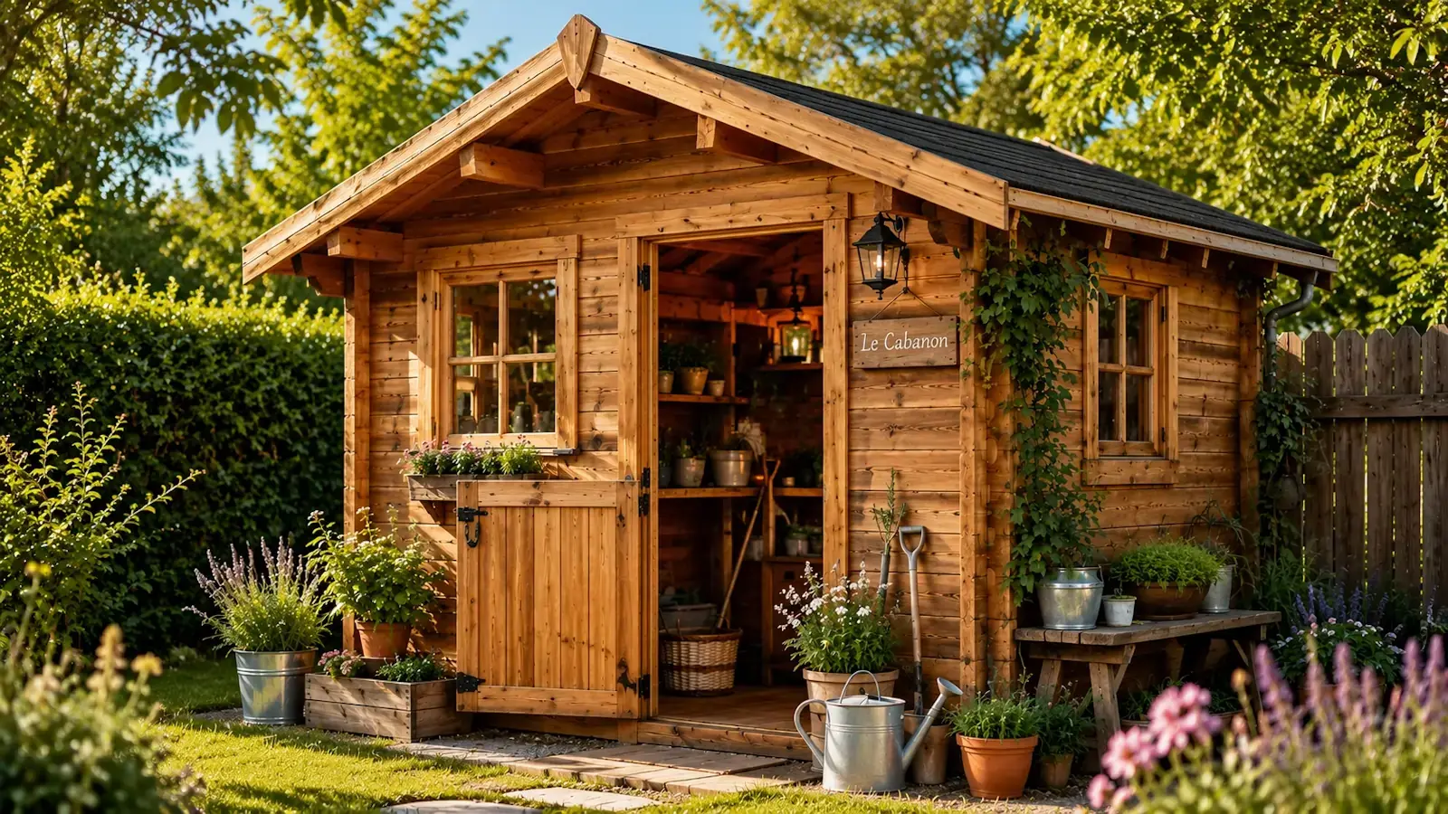 Cabanon bois rustique jardin naturel webp