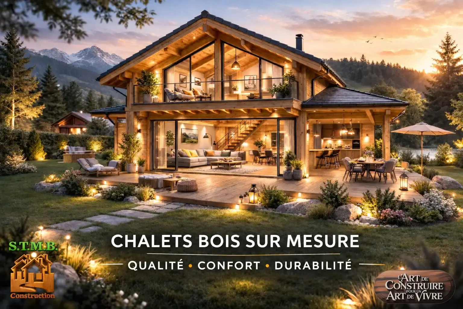Chalet bois sur mesure avec mezzanine qualite confort et durabilite
