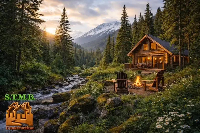Chalet en bois en pleine nature entoure de foret et de montagnes ideal pour un sejour bien etre et deconnexion