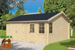 Chalet en bois garage hugo stmb construction