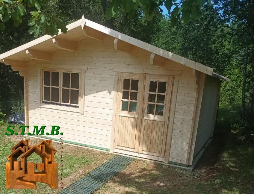 Chalet en bois MISSISSIPPI 20m2 +Terrasse Couverte - 100%modifiable