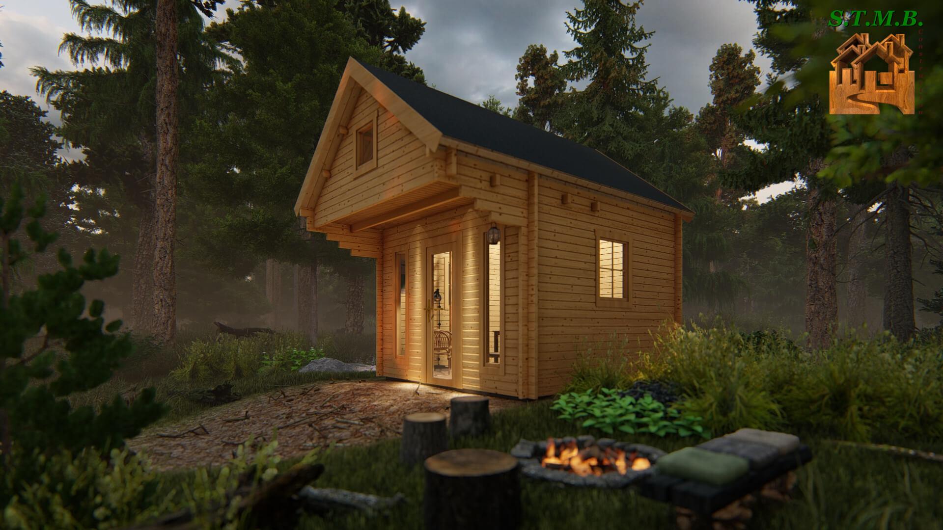Chalet en bois mezzanine bunkie stmb construction ph3