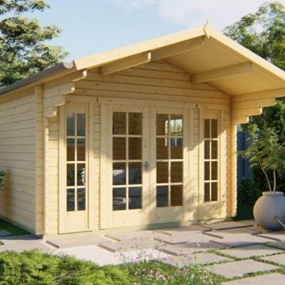 Chalet de jardin habitable Virginie 24m2 + Mezz. , HLL en 70 mm en kit