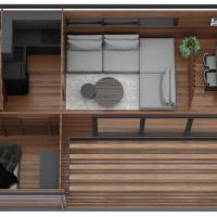 Chalet en bois toit plat cube ii stmb construction ph4