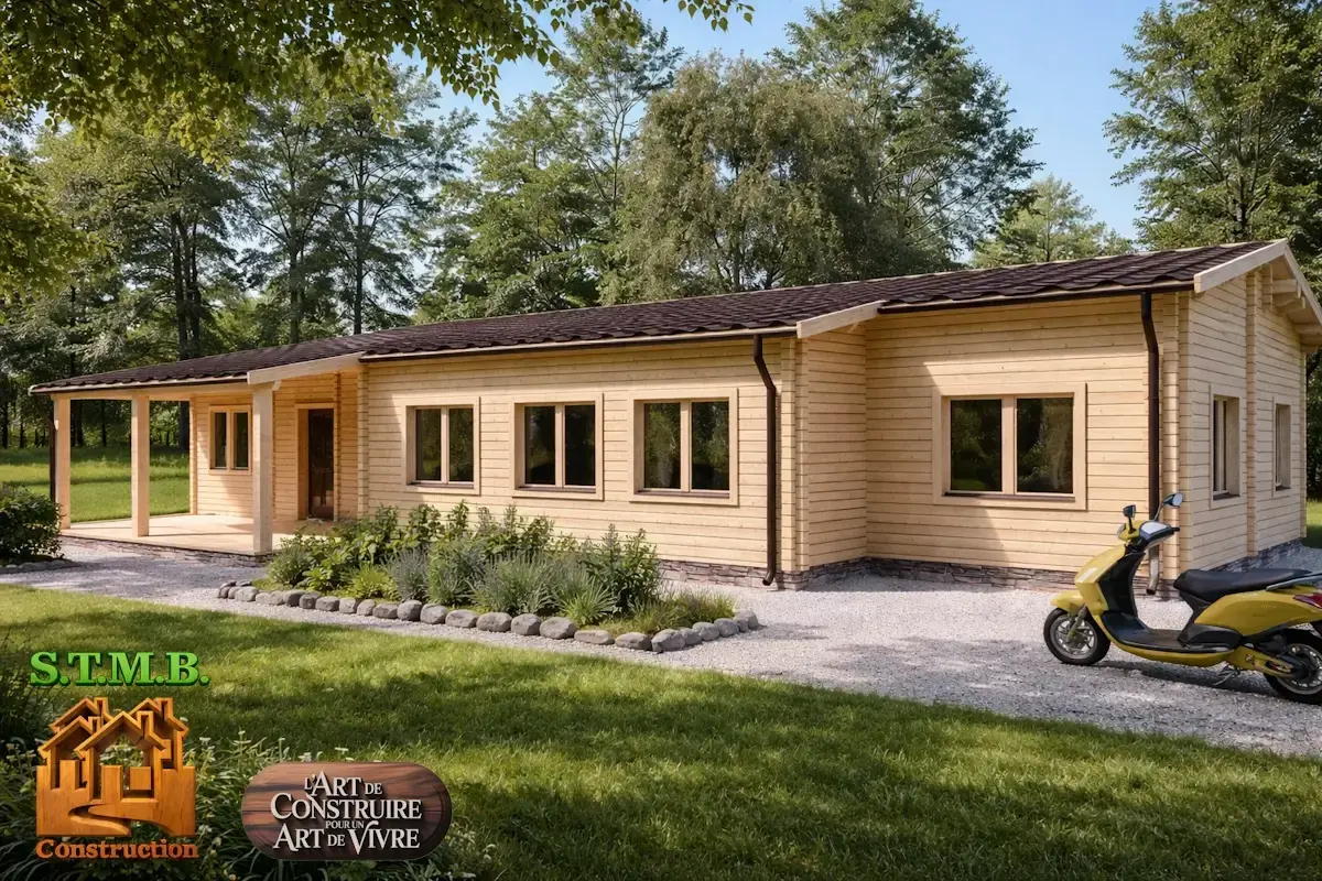 Chalet habitable en bois moderne plain pied concu pour une habitation a l annee