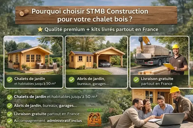 Chalets en bois sur mesure fabriques en france avec livraison gratuite et accompagnement administratif