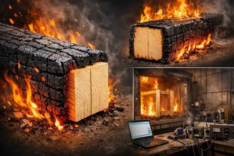 Comportement bois face au feu carbonisation structure bois webp