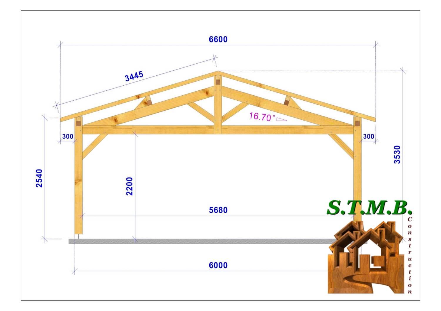 Coupe carport bois 1004 stmb construction