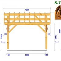 Coupe carport bois asymetrique 1232 stmb construction