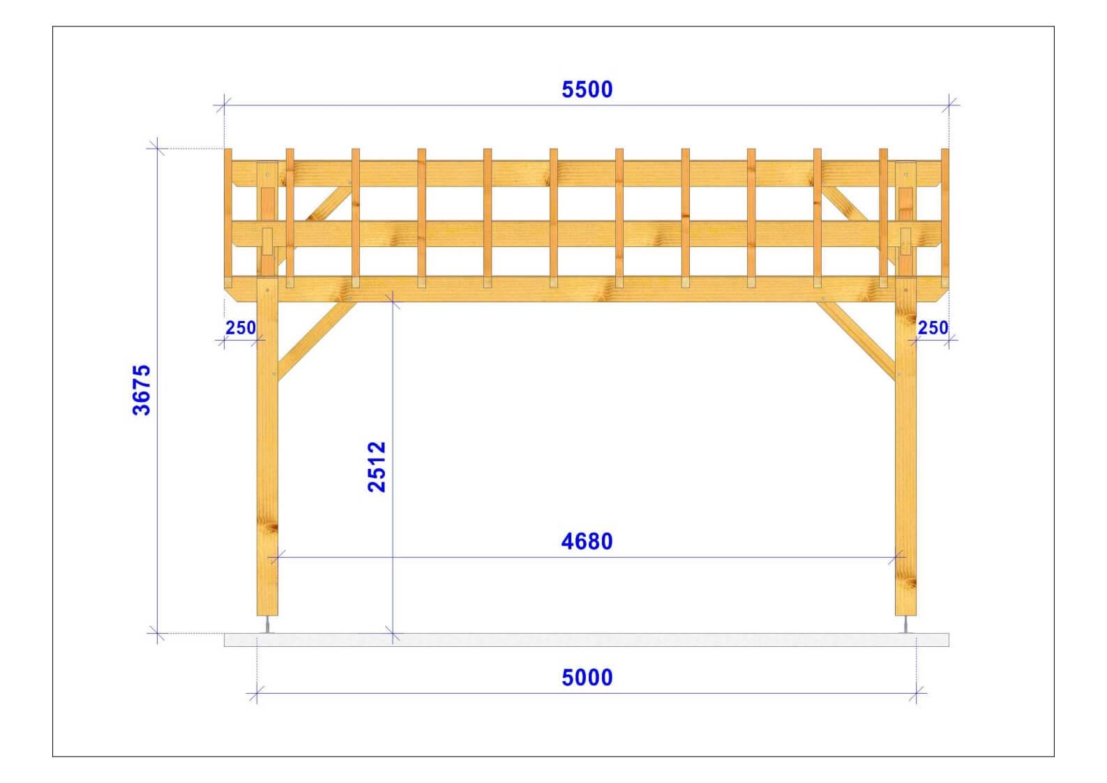 Coupe carport en bois 1017 stmb construction