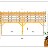 Coupe carport en bois asymetrique 1011 stmb construction