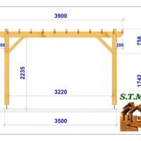 Coupe pergola en bois 1066 stmb construction