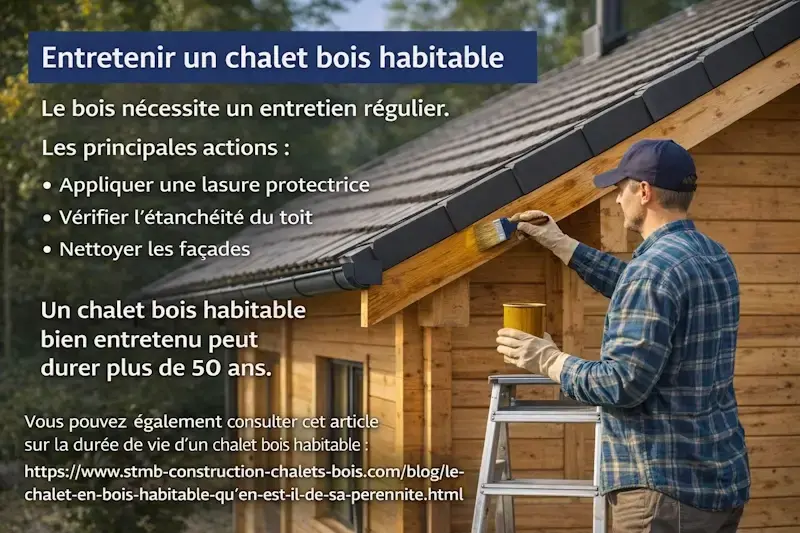Entretien chalet bois habitable webp