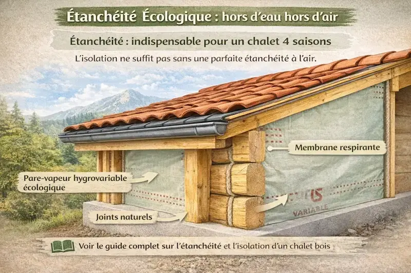 etancheite ecologique chalet bois pare vapeur hygrovariable membrane respirante joints naturels