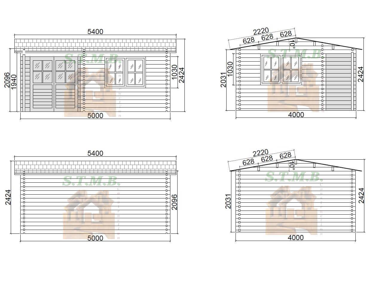 Facades chalet en bois alpina 20m stmb construction