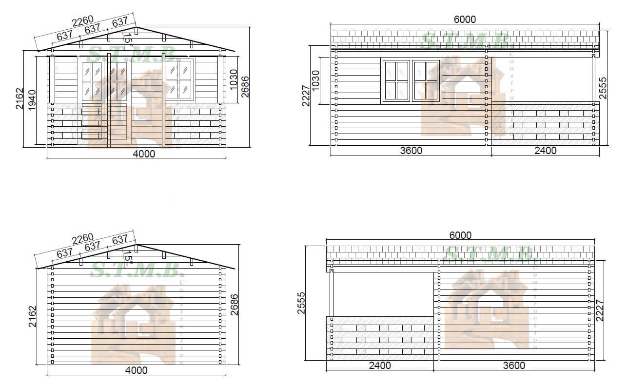 Facades chalet en bois roy 24m stmb construction