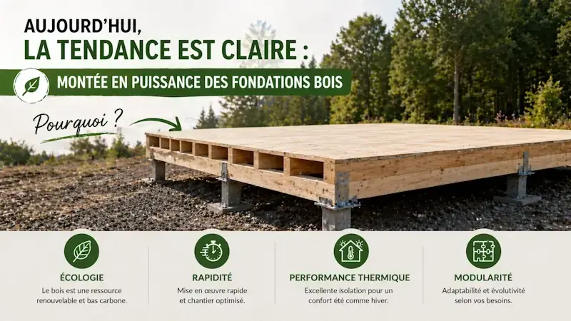 Dalle bois isolée pour chalet sur plots avec structure bois écologique, rapide et performante thermiquement