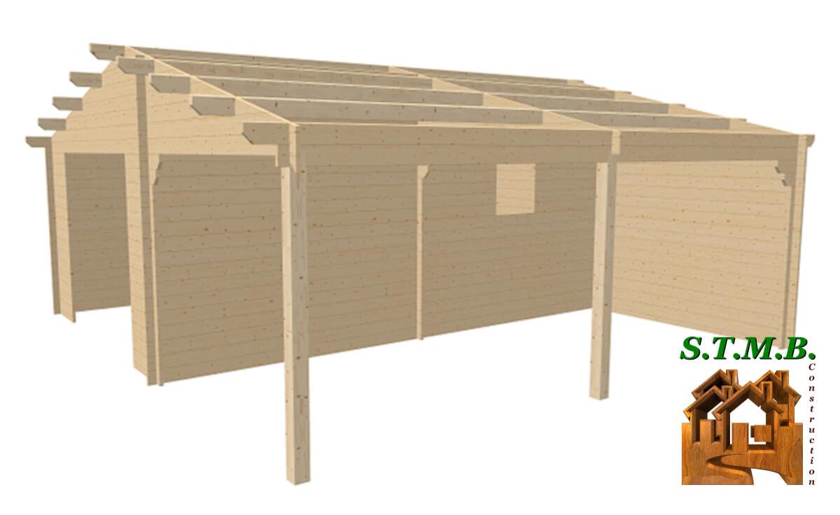 Garage bois carport aubiat 41m stmb construction