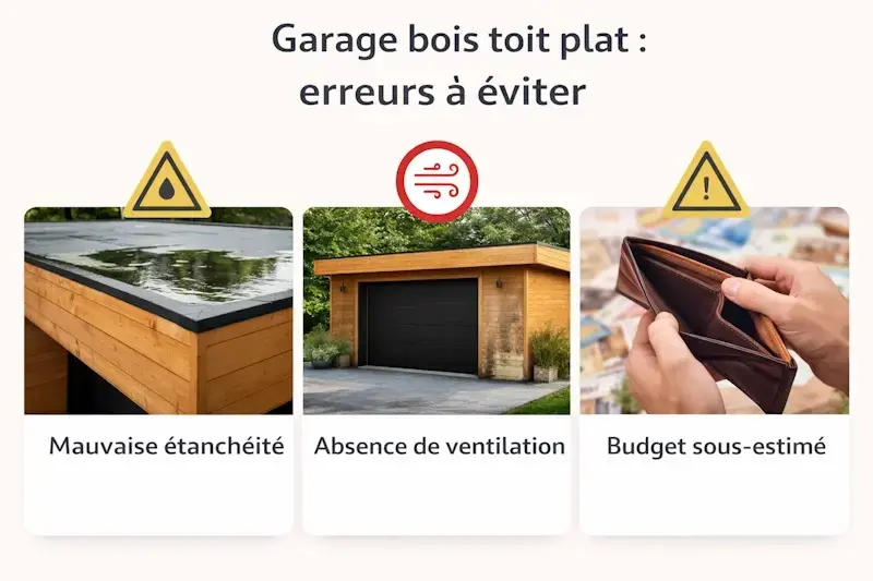 garage bois toit plat erreurs a eviter etancheite ventilation budget avec exemples visuels