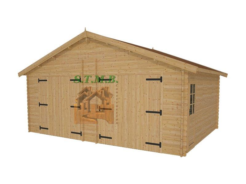 Garage en bois 2 voitures stmb construction