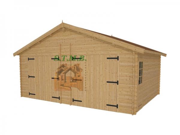 Garage en bois 2 voitures stmb construction