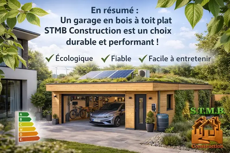 Garage en bois a toit plat durable et performant