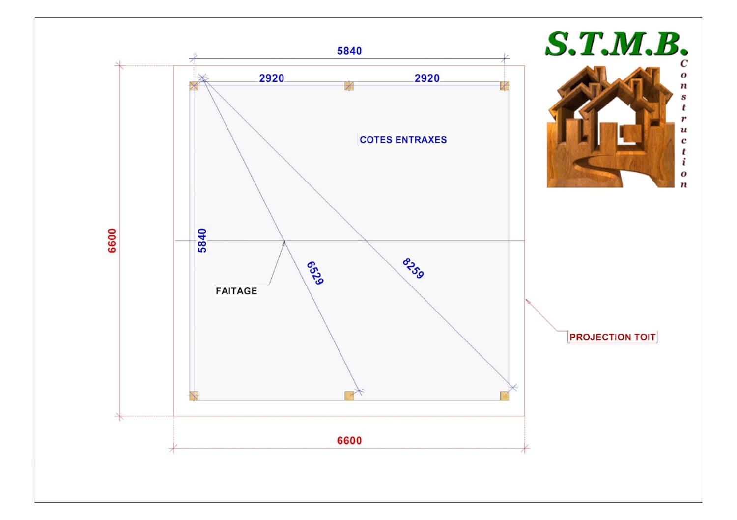 Implantation carport bois 1004 stmb construction