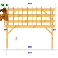Pergola monopente en bois 1015xl stmb construction