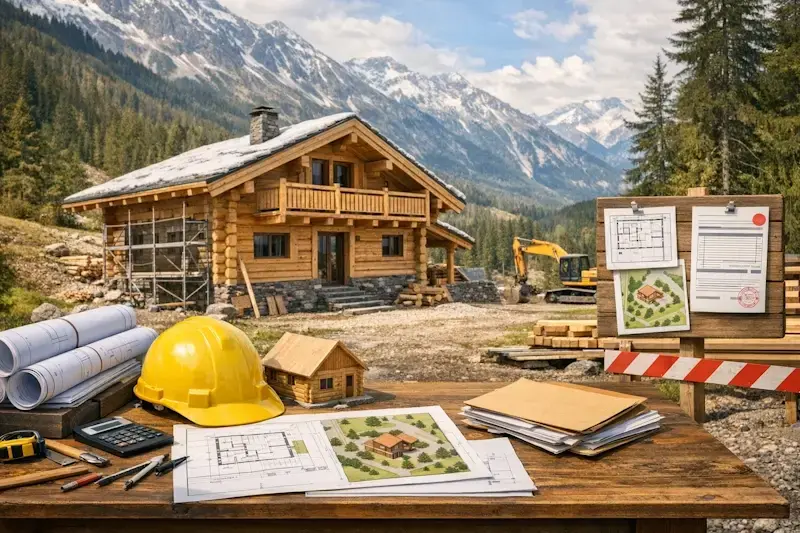 Permis de construire pour un chalet en bois : plans, documents administratifs et construction d’un chalet bois.