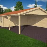 Ph1 kit abri bois voitures atelier cerisier 69m 44mm stmb construction