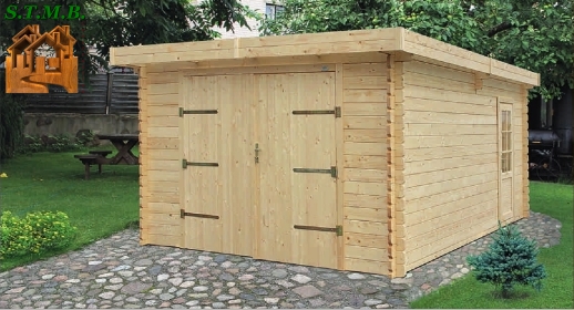 Garage en bois toit plat