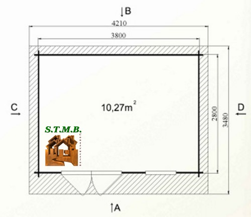 Photo plan abri jardin bois bouleau 12 stmb 1