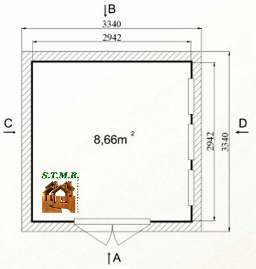 Photo plan abri jardin toit plat alisier 9 stmb