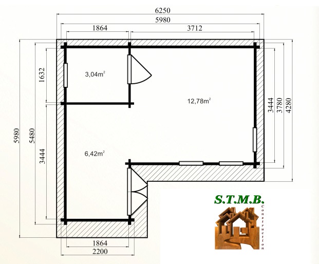 Photo plan chalet bois habitable mezzanine orme stmb