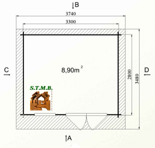 Photo plan kit abri bois de jardin cedre 10 50m stmb