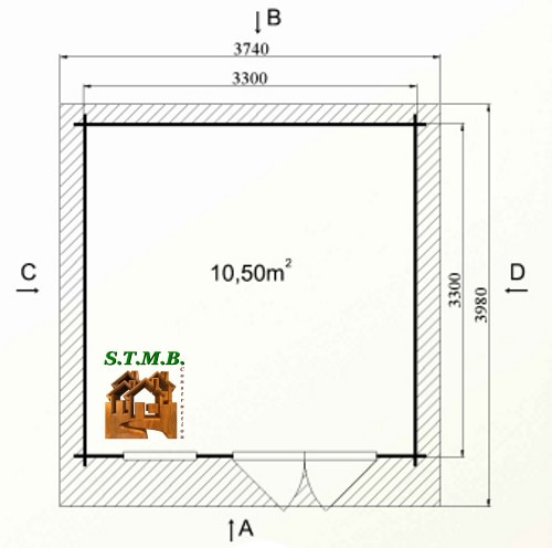 Photo plan kit abri bois de jardin cedre 12 25m stmb construction