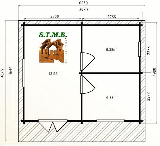 Photo plan kit chalet bois habitable genevrier 30 stmb construction