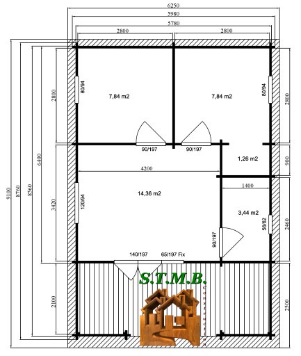 Photo plan kit chalet bois habitable harfleur stmb construction