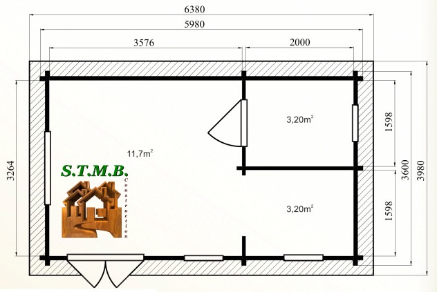 Photo plan kit chalet habitable hetre 22 stmb construction