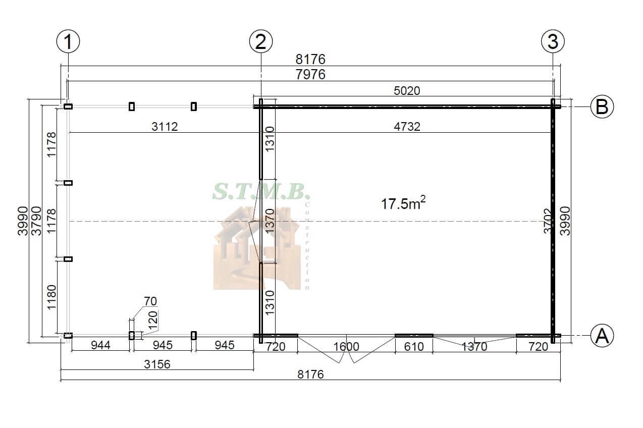 Plan chalet en bois bravo 32m stmb construction
