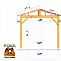 Plan cotes pergola bois 4 pans 1061 stmb construction webp