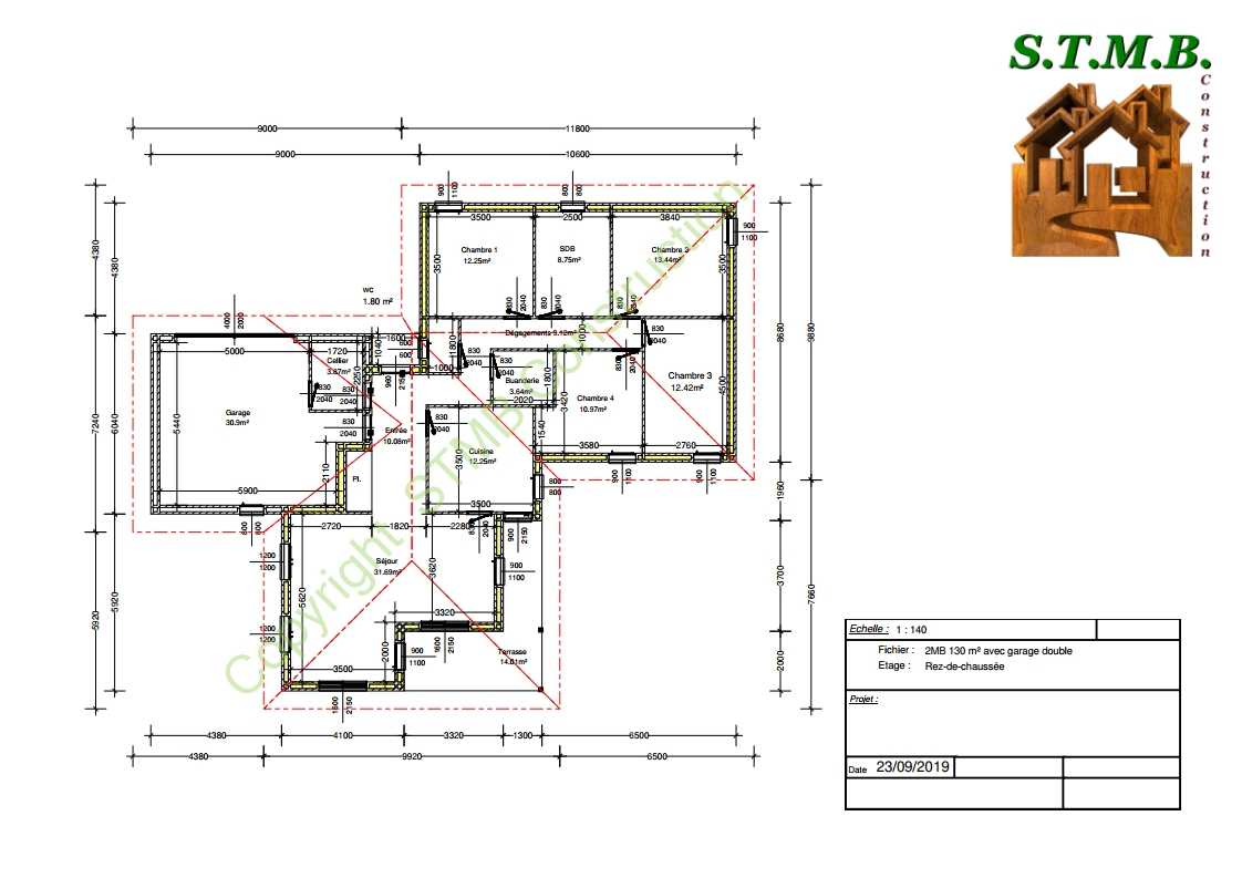 Plan maison bois 130m2 stmb construction