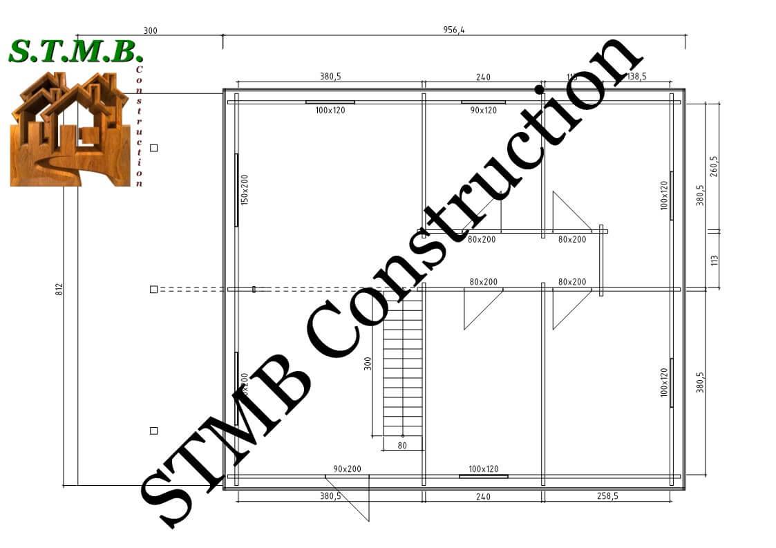 Plan rdc maison en bois royat 135 stmb construction