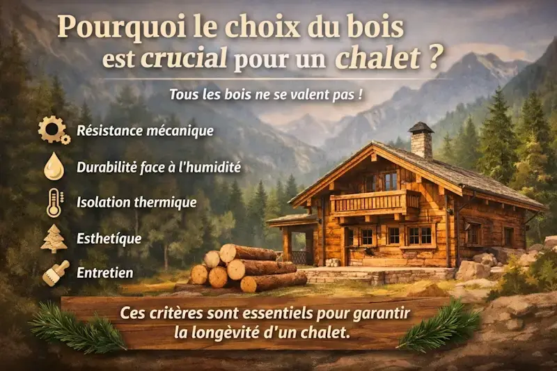 Pourquoi le choix du bois est crucial pour un chalet : résistance, durabilité, isolation thermique et entretien