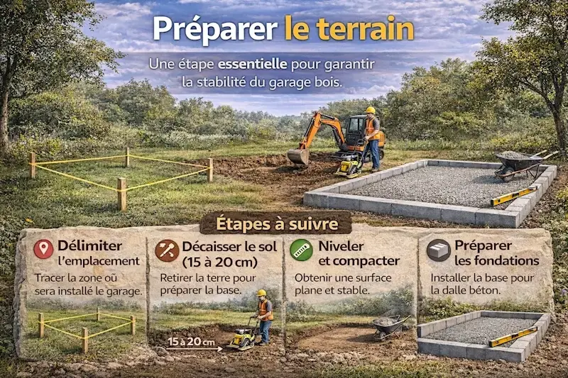 Preparer terrain garage bois fondations webp